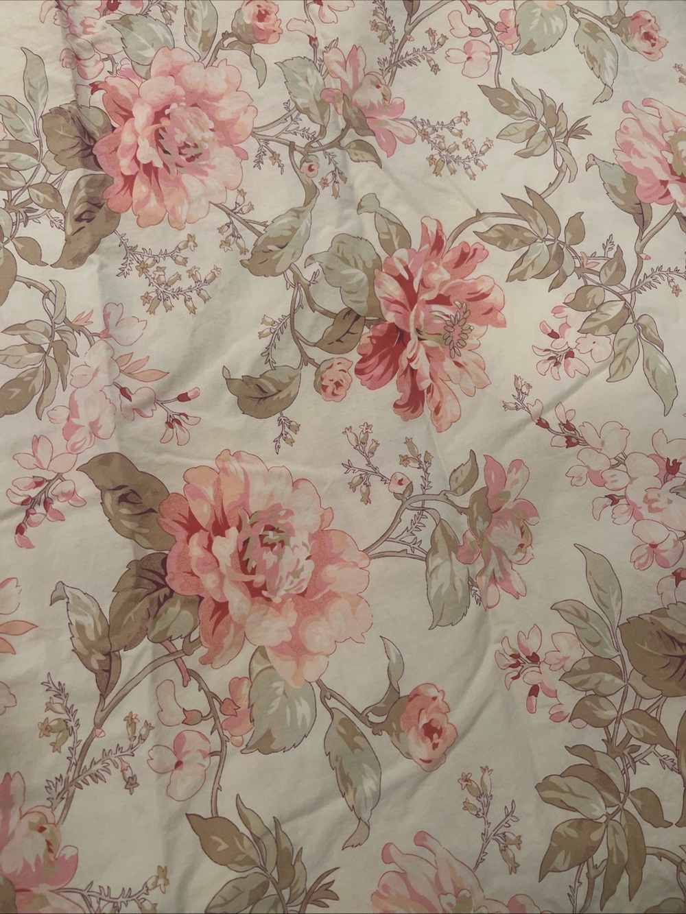 Pottery Barn Cream Floral Set of 2 Duvet Covers Twin 62 X 84 ( NO SHAMS) Cottage